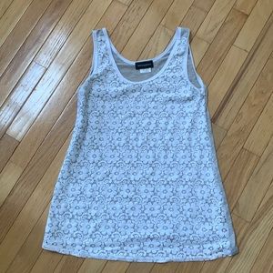 Floral lace maternity tank